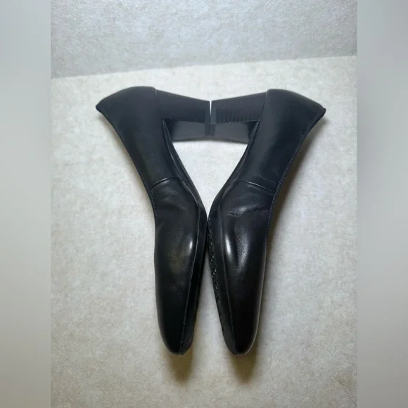 Ara Veda Women's Black Leather Pump Stacked Block Heel, US Size 5 1/2 - Picture 5 of 11